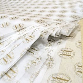 17gsm white with Gold ink