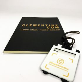 Clementine COM notepad + luggage tag