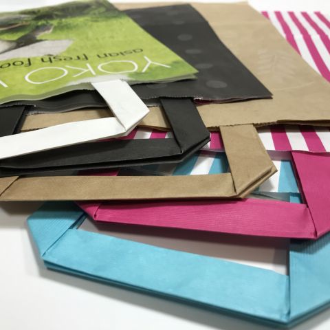 Kraft Bags with Flat Tape Handles