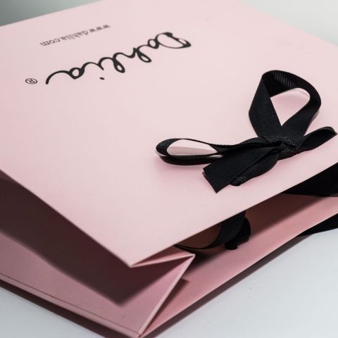 Luxury Laminated Bags with Ribbon Handles