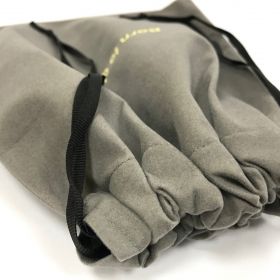 Faux Velvet Drawstring Bag grey OK!