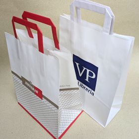 Flat tape kraft carrier bag
