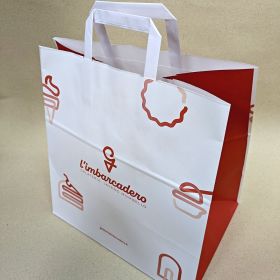 Flat tape kraft carrier bag