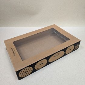Folding carton tray and lid with window