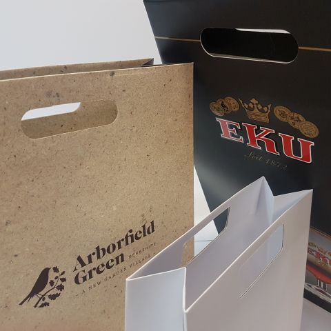 Luxury Unlaminated/Laminated Bags with Die Cut Handles