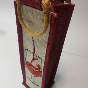 Jute bag - single wine bottle