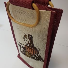 Jute bag - twin wine bottle