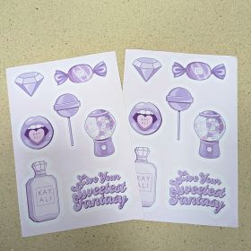 Kayali kiss cut stickers on sheets