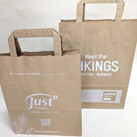 Kraft carrier bag tape handles