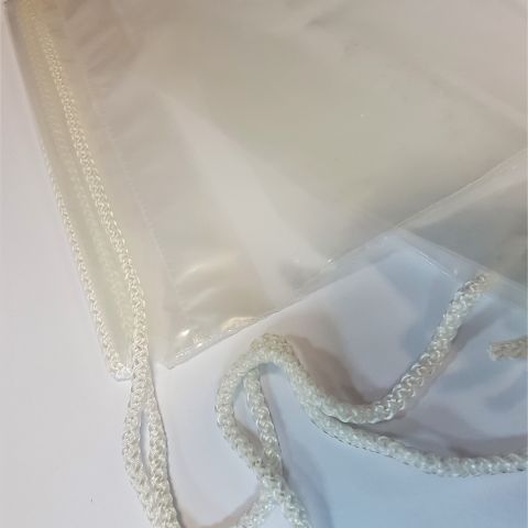 clear plastic duffle bag