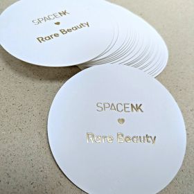 Rare Beauty foiled coaster