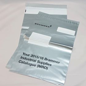 Silver printed mailing bag