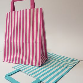 Stripes - Kraft Bags with Flat Tape Handles