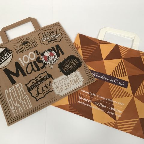 Kraft Bags with Flat Tape Handles