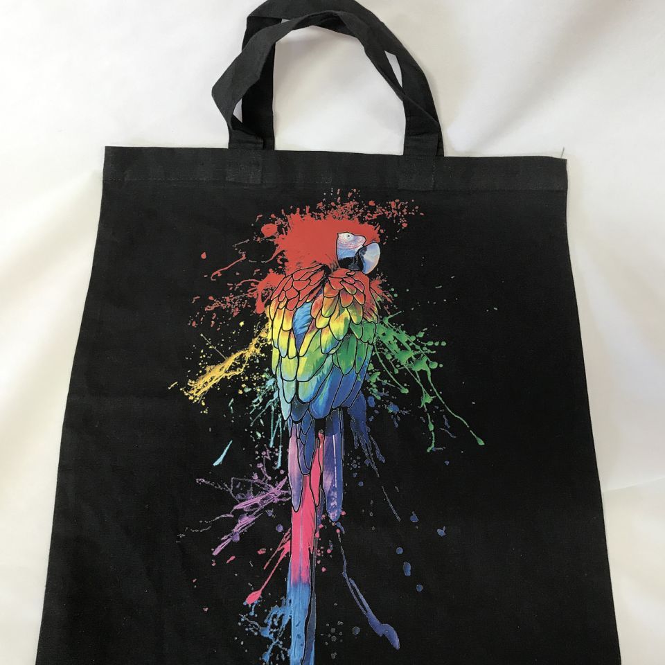 transfer print black bag