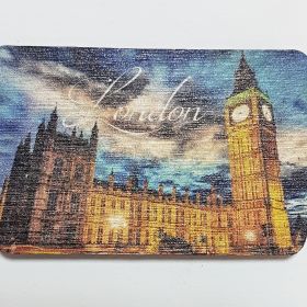 Wooden Fridge Magnet London1